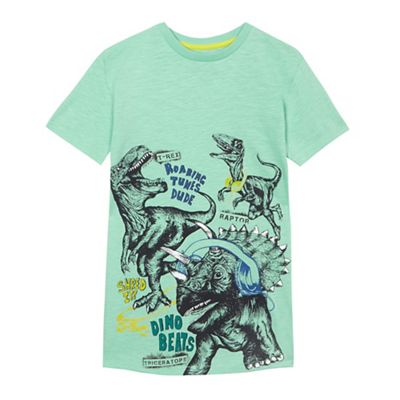 Boys' green dinosaur print t-shirt